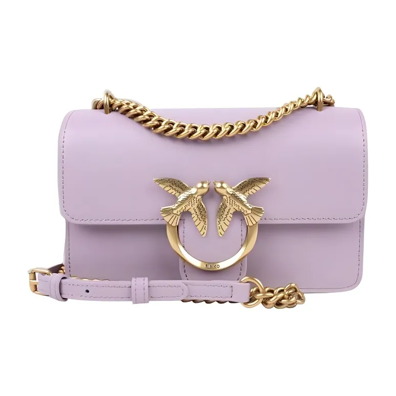PINKO Коровья кожа Swallow Сумка Сумка через плечо Женская Фиолетовая