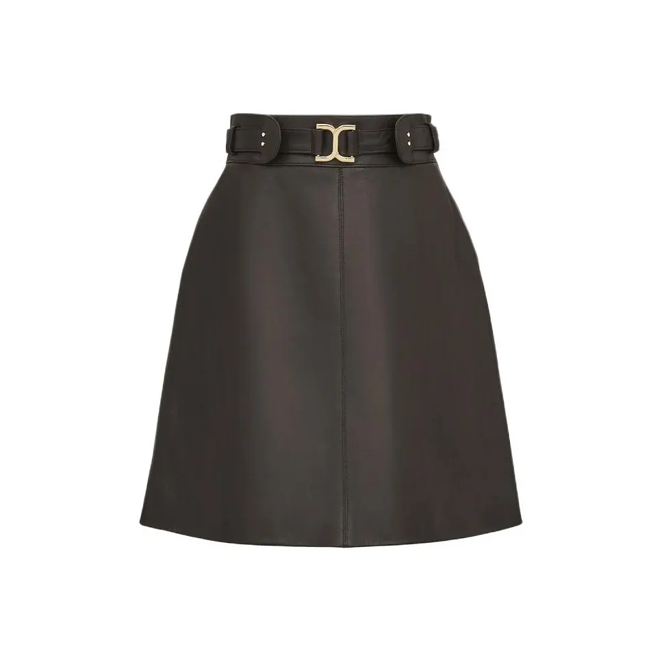 Chloé A Line Leather Skirt