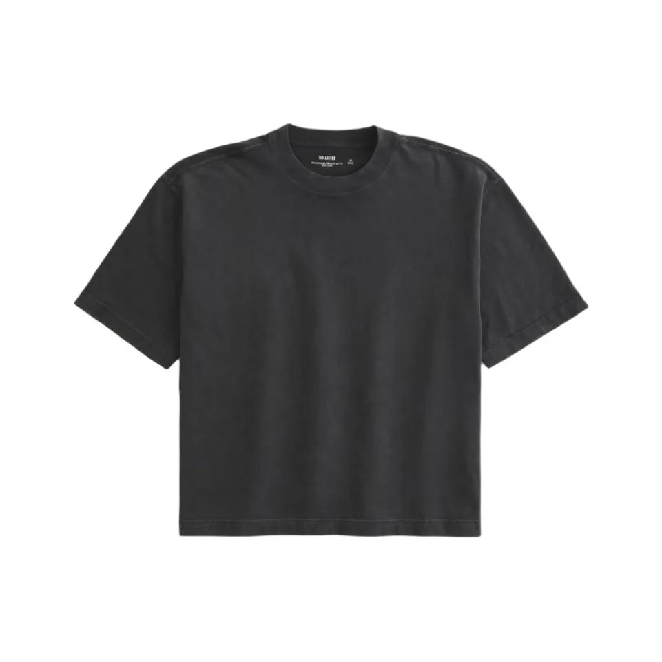 Hollister T-Shirt Мужская Выстиранная Черная