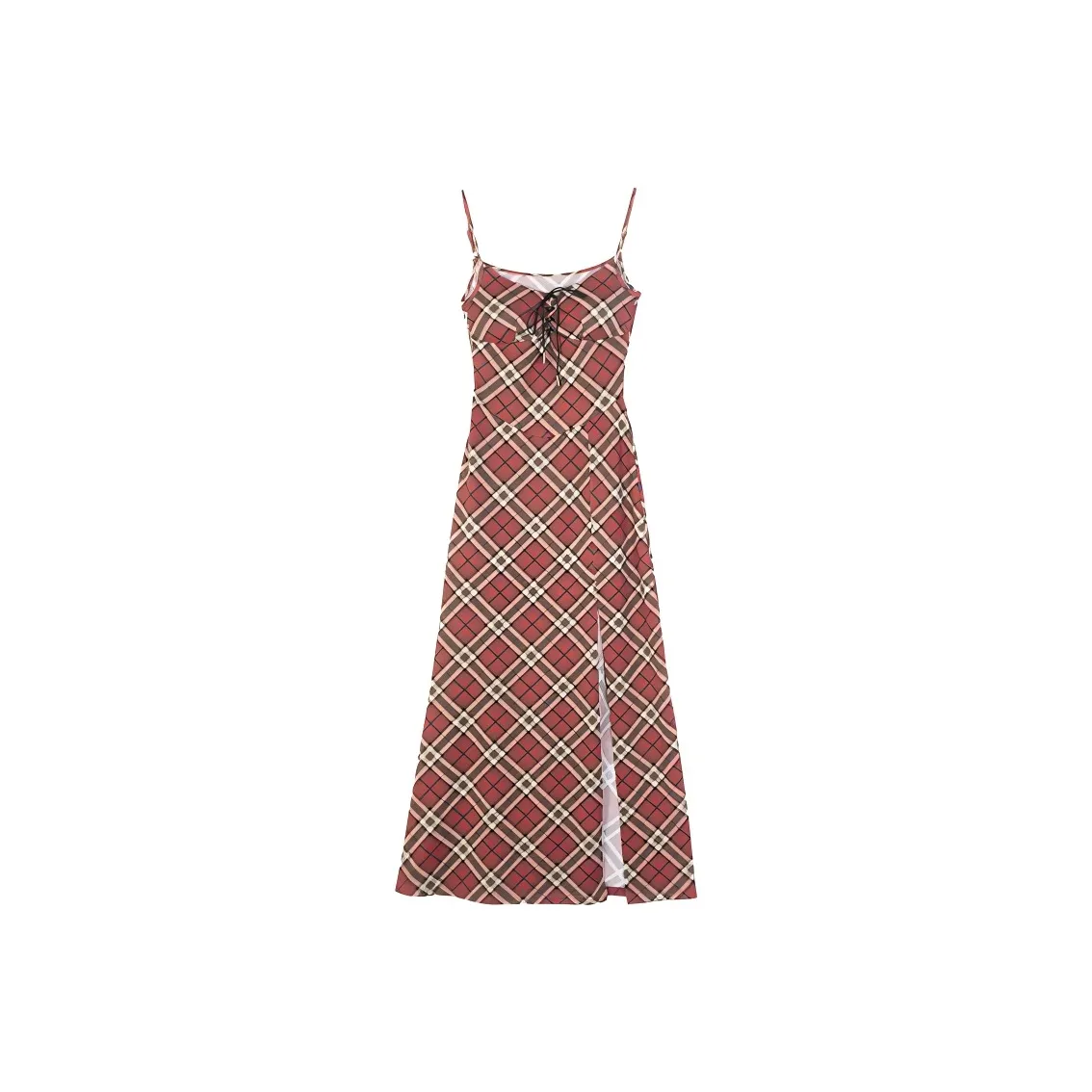 PAZZO Slip Dress Women's Red Plaid
