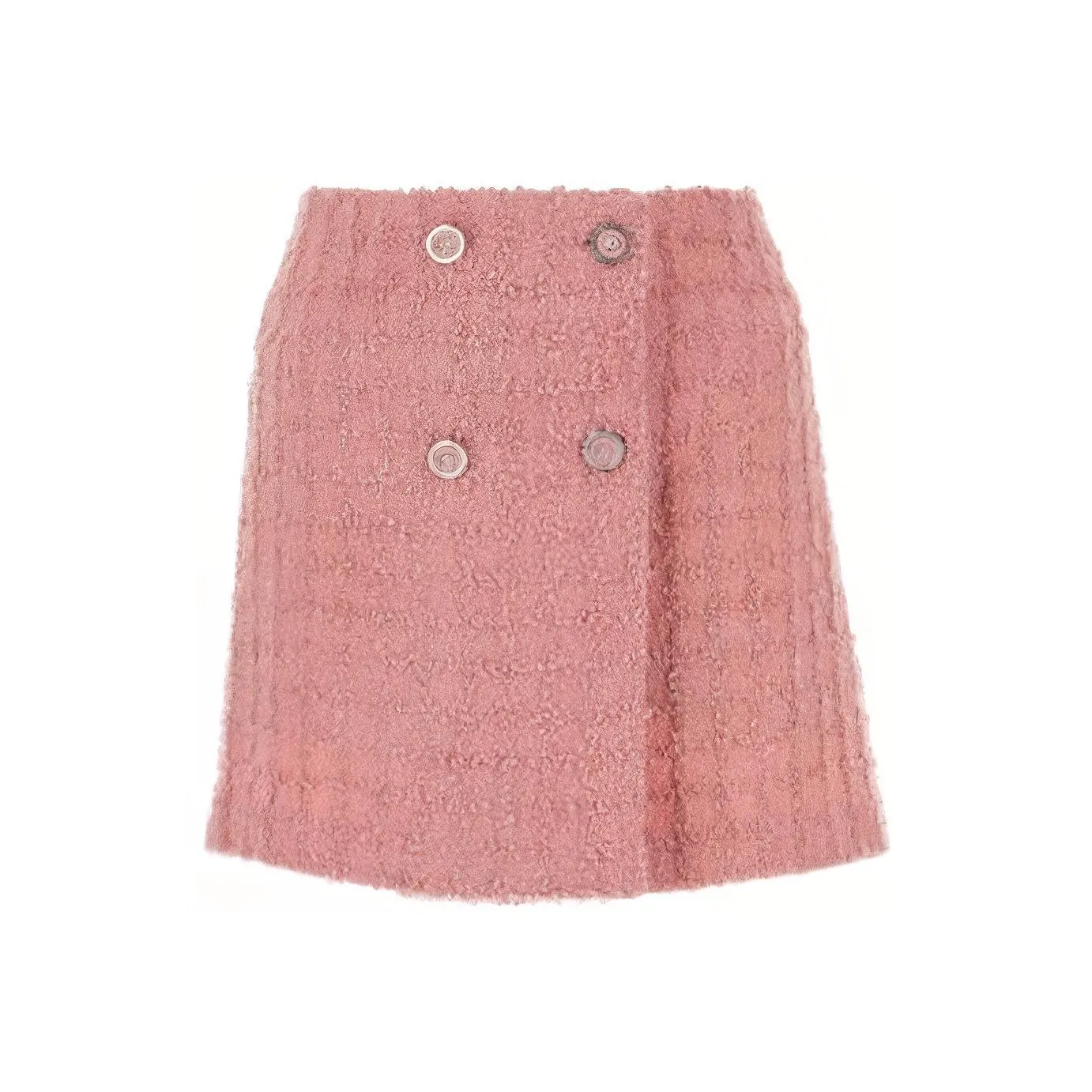 VERSACE High Waist Tweed Mini Skirt