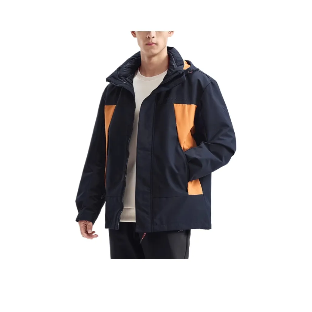 XTEP FW AW24 Пуховик Мужской DECATHLON Синий Турбо Оранжевый