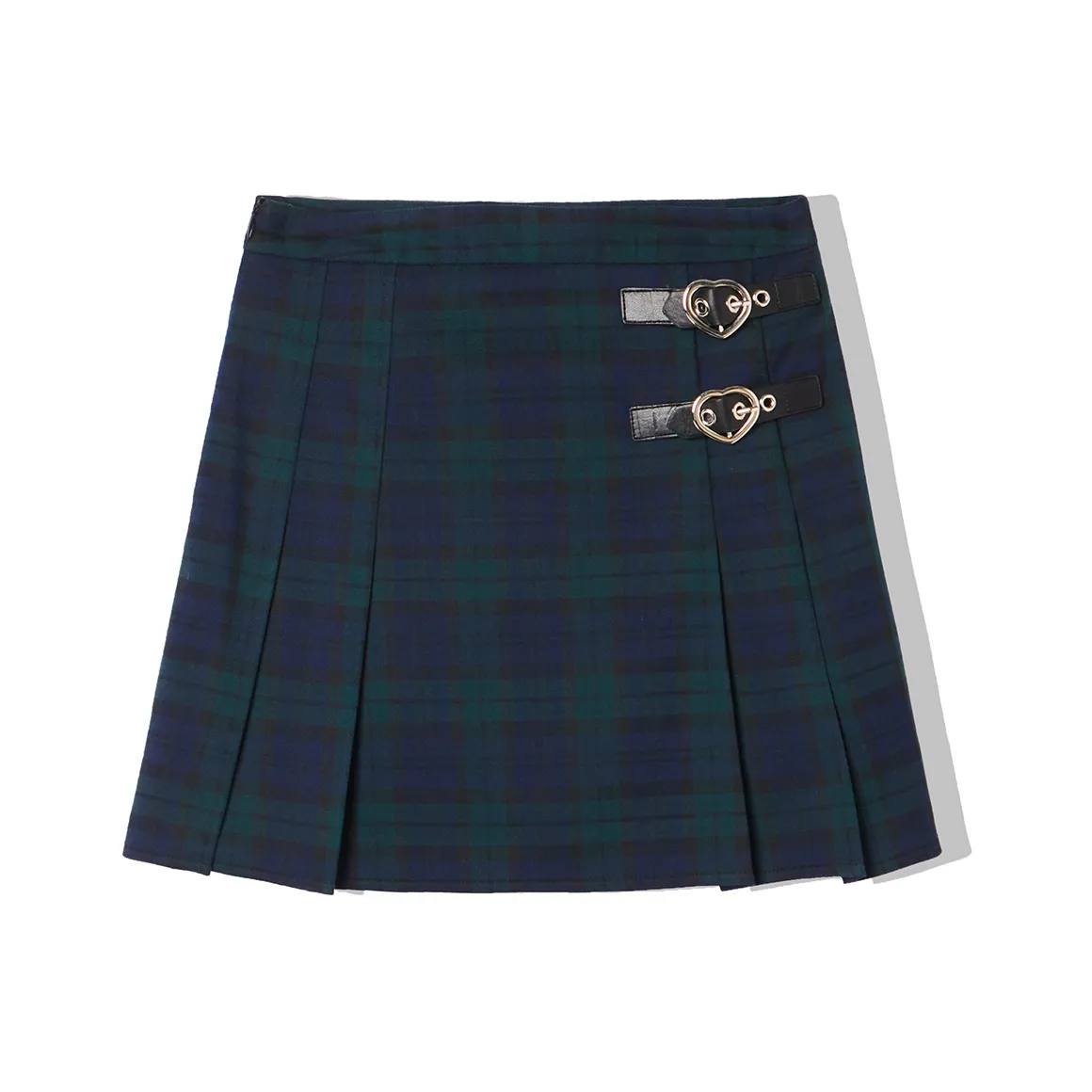 LA CRAWFISH Синий и Зеленая клетка Женские Повседневные короткие юбки