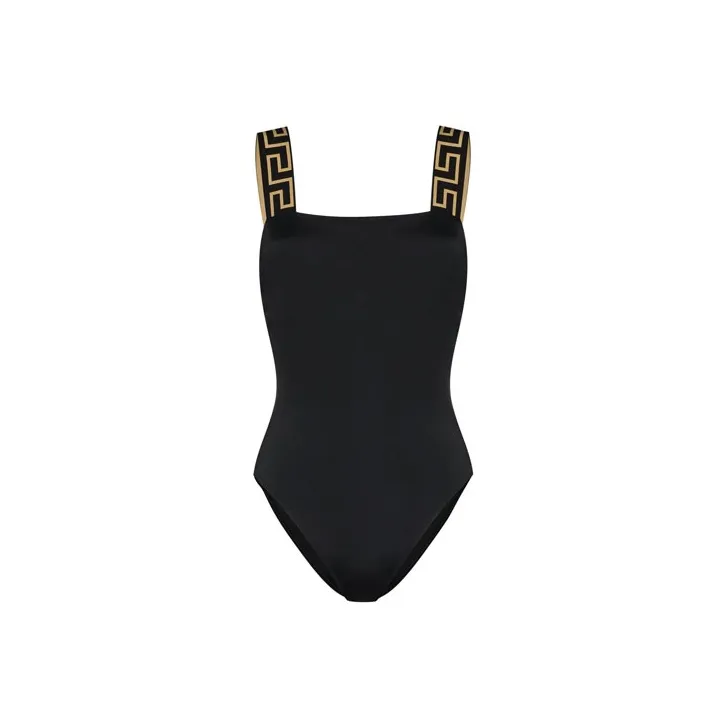 VERSACE Greca Border Print Swimsuit 'Black'