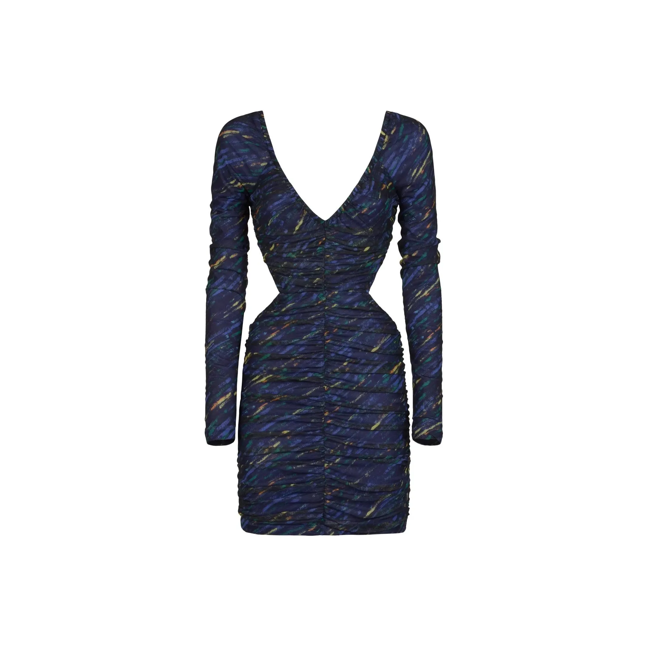 Rotate V-Neck Low-Back Long Sleeved Dress