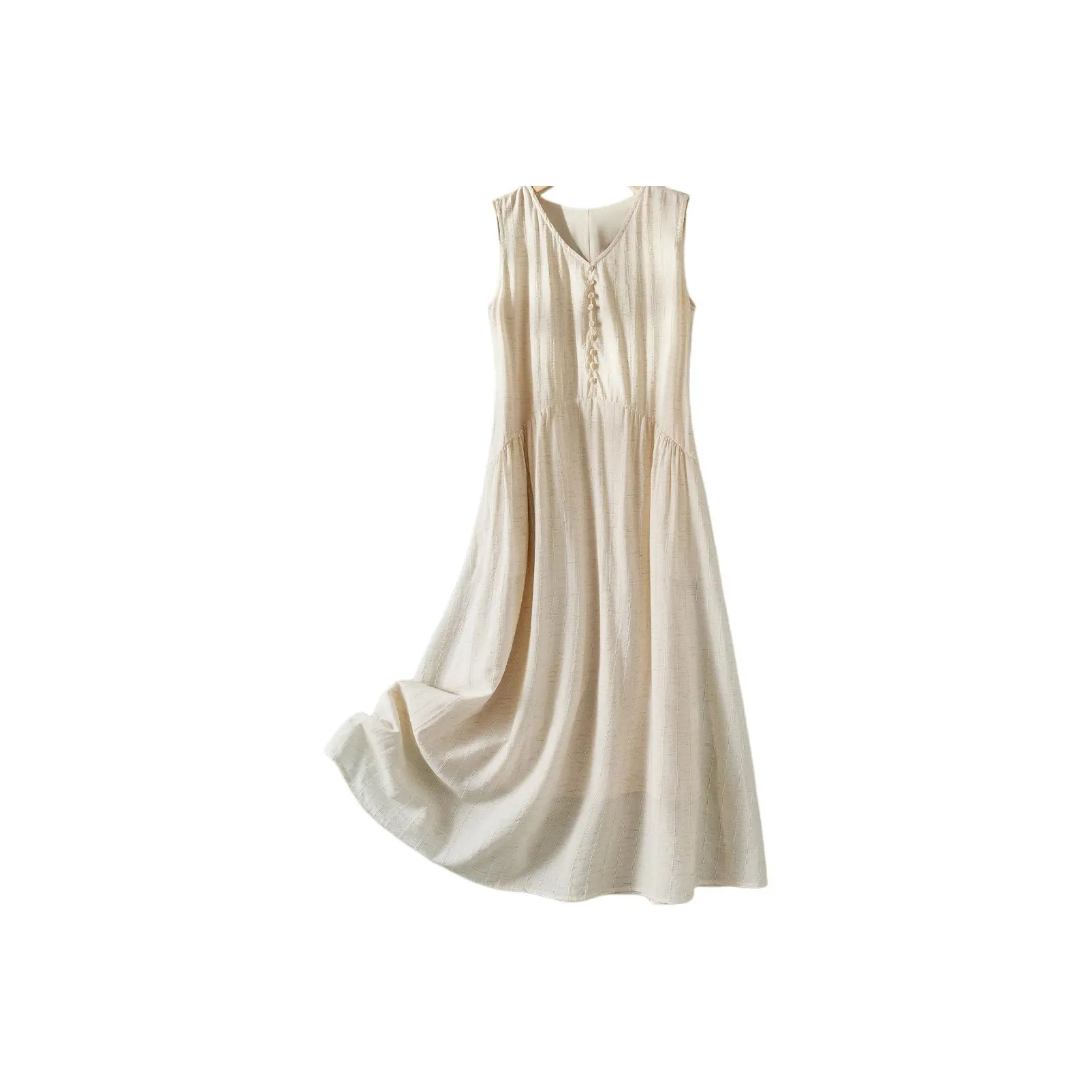 IHIMI Без рукавов Платье Женское Экрю