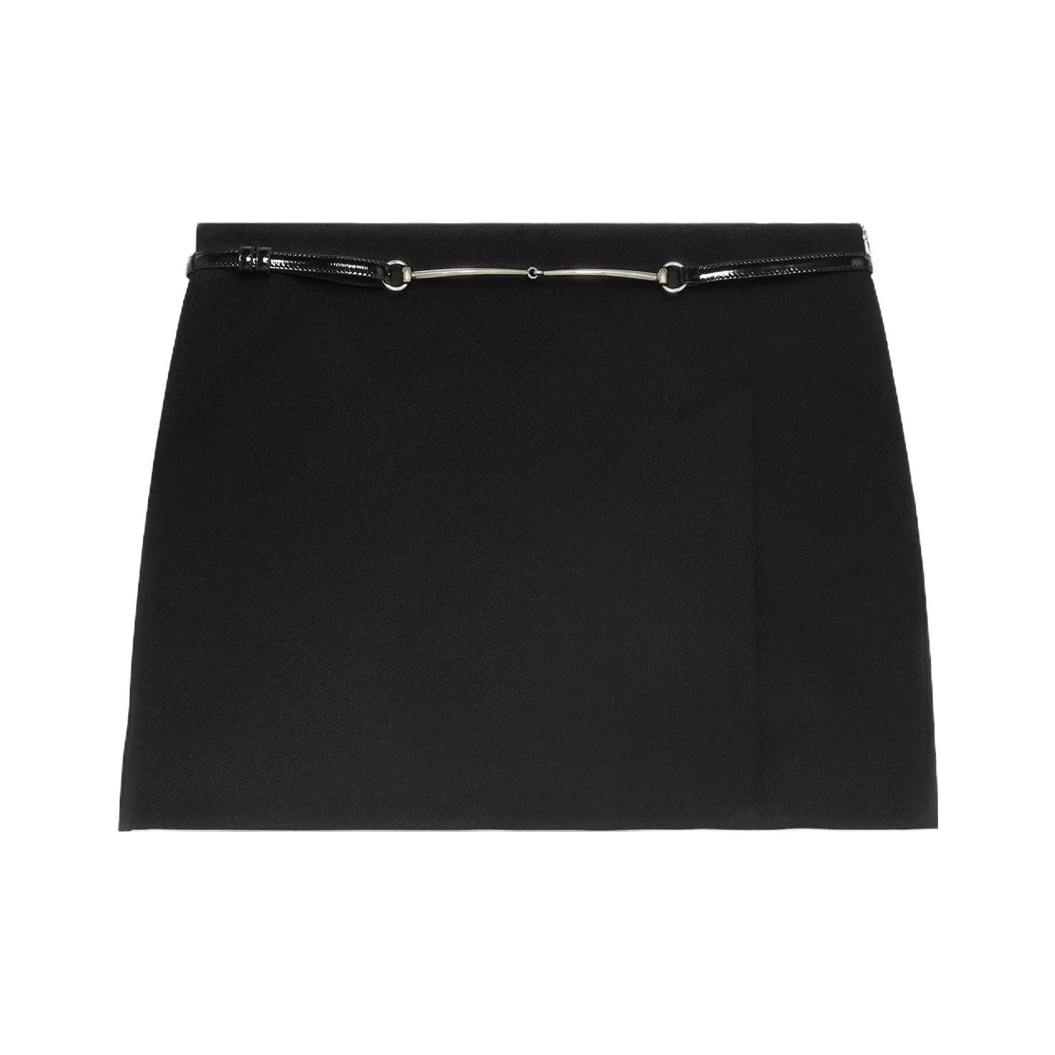 GUCCI Horsebit Front Slit Mini Skirt