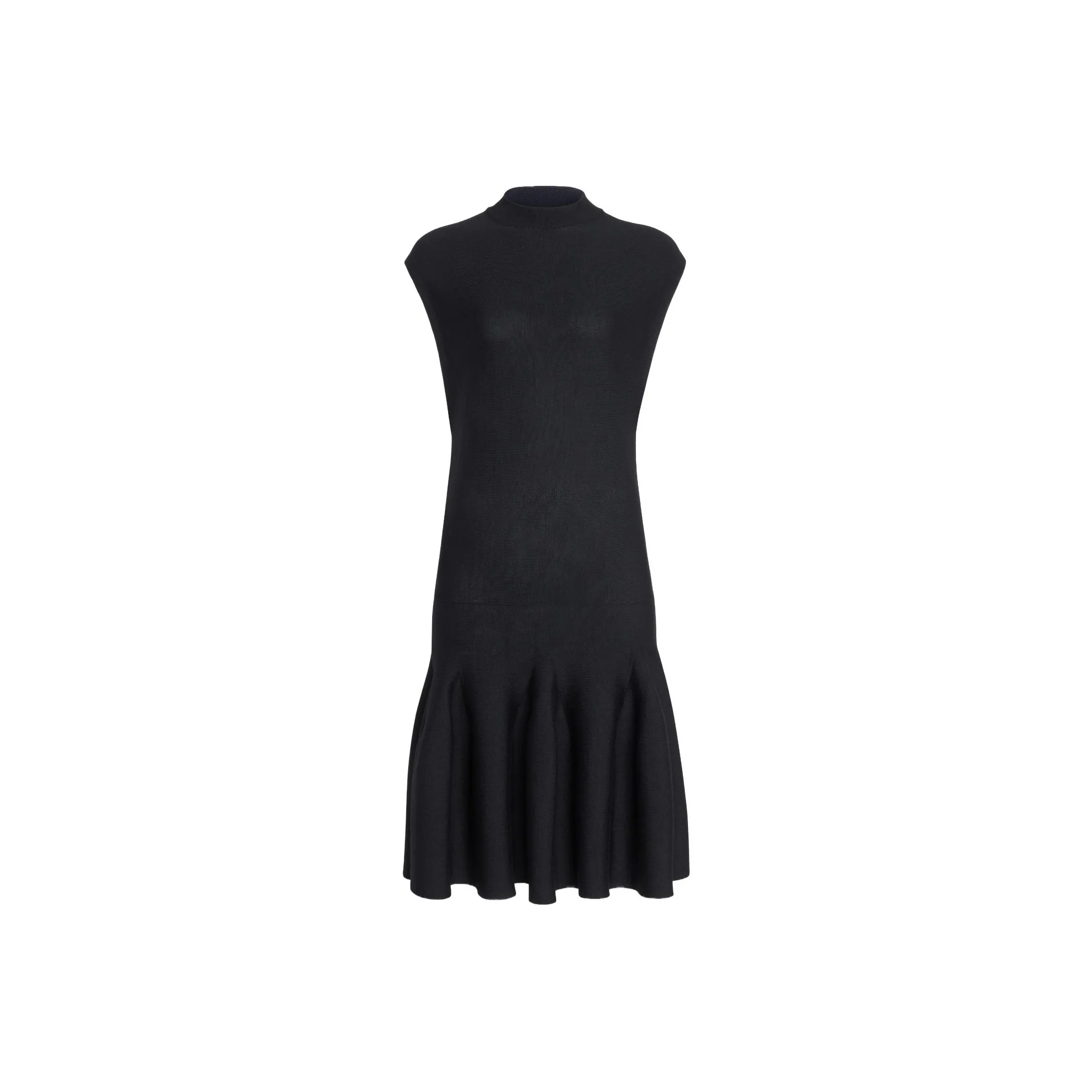 Alaia Sculptural Godet Knit Cap Sleeve Dress
