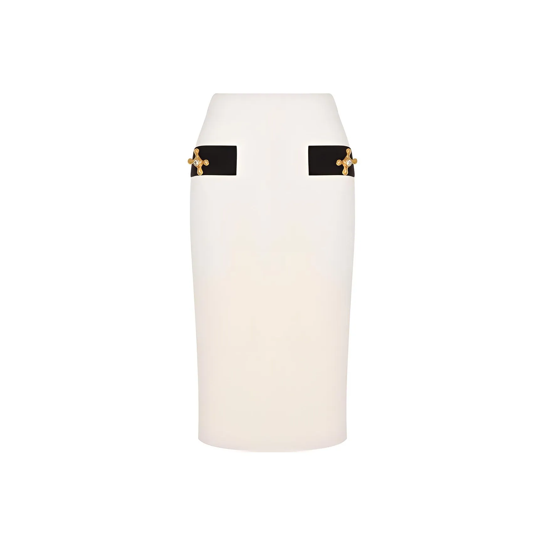 MOSCHINO Hot 'N Cold Faucet Embellished Midi Skirt
