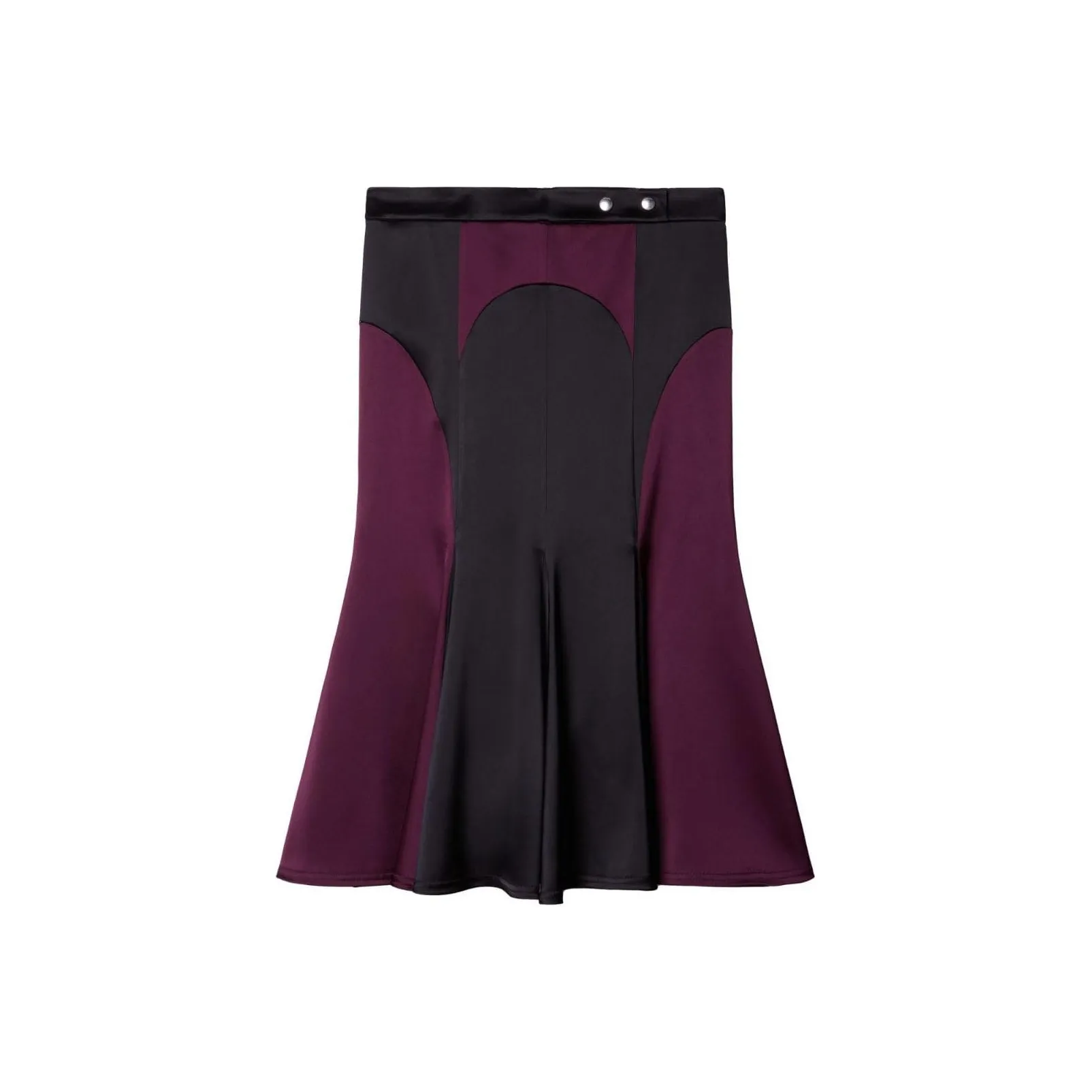OFF WHITE Panelled Satin Midi Skirt