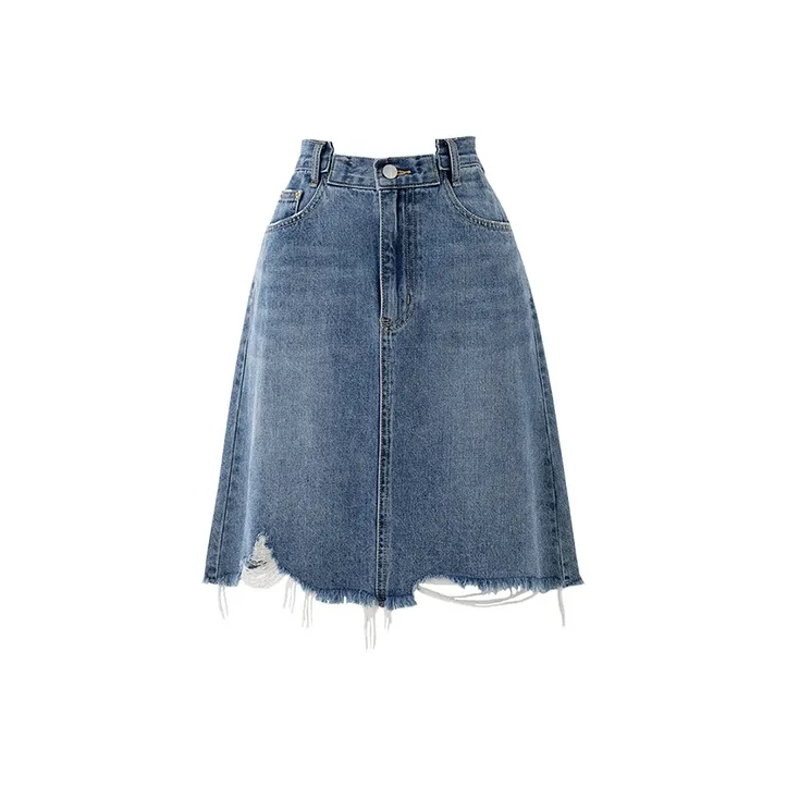SOON FLOWER Denim Short Skirts Women's Blue