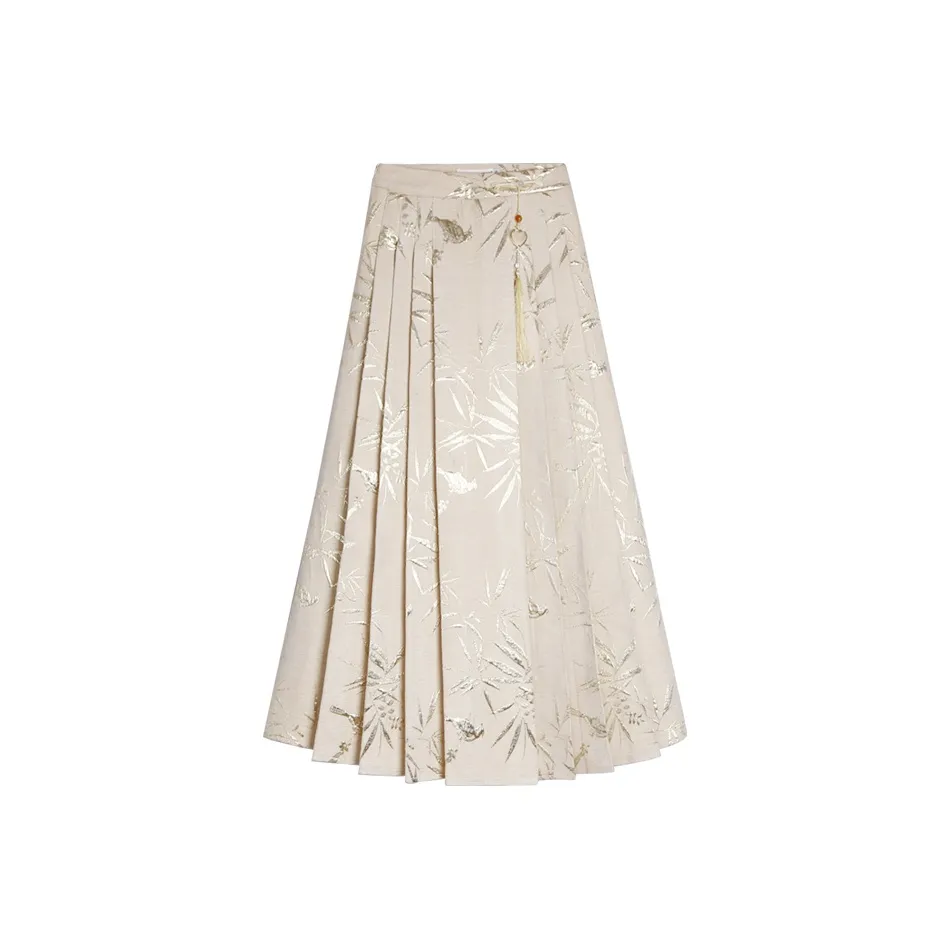Matsumoto Soso Casual Mamianqun Long Skirt Women's Apricot