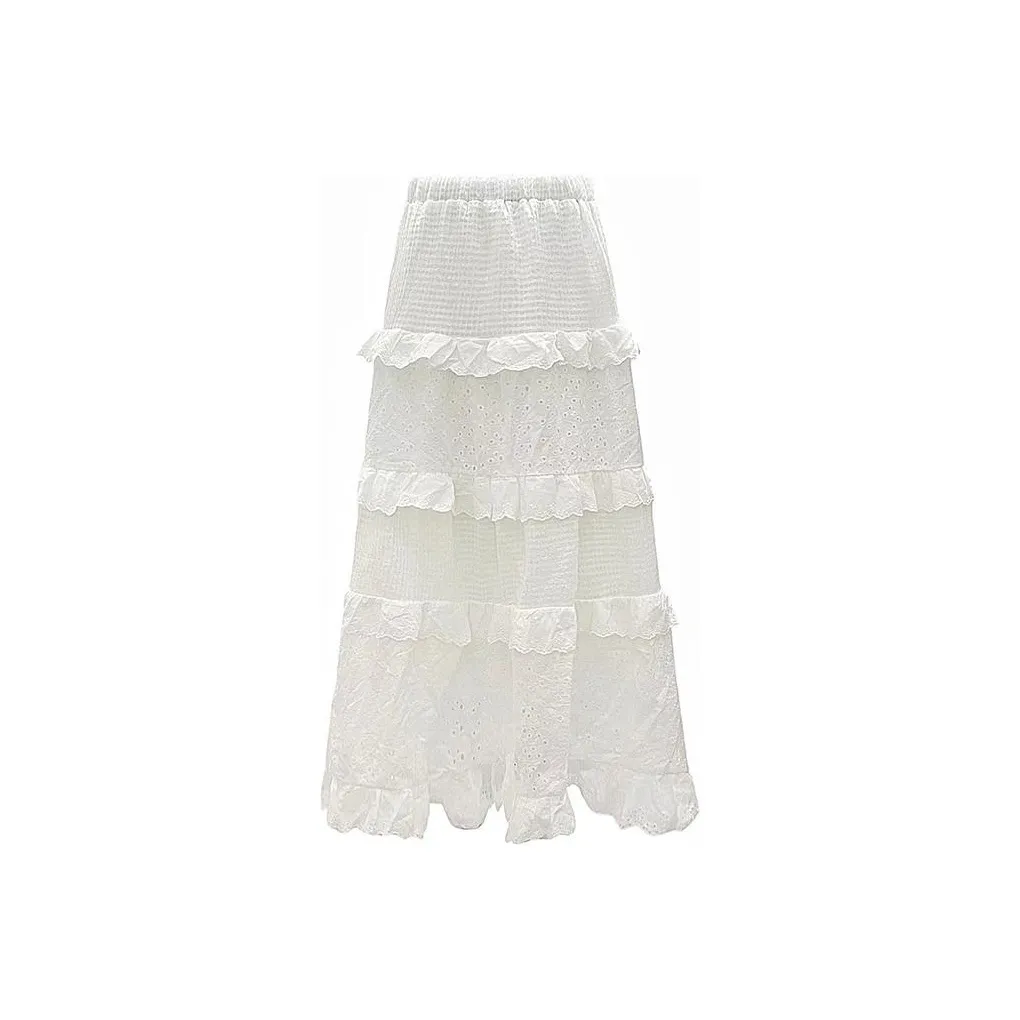 Lizisw Повседневный Длинный Юбка Женская Белая