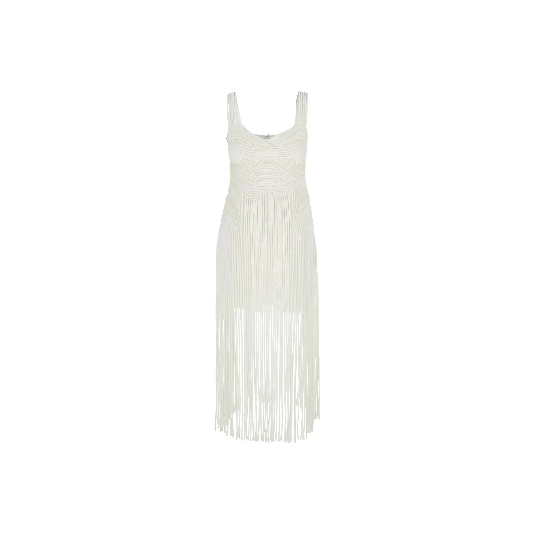 Simkhai Darby Midi Dress With Fringe Hem