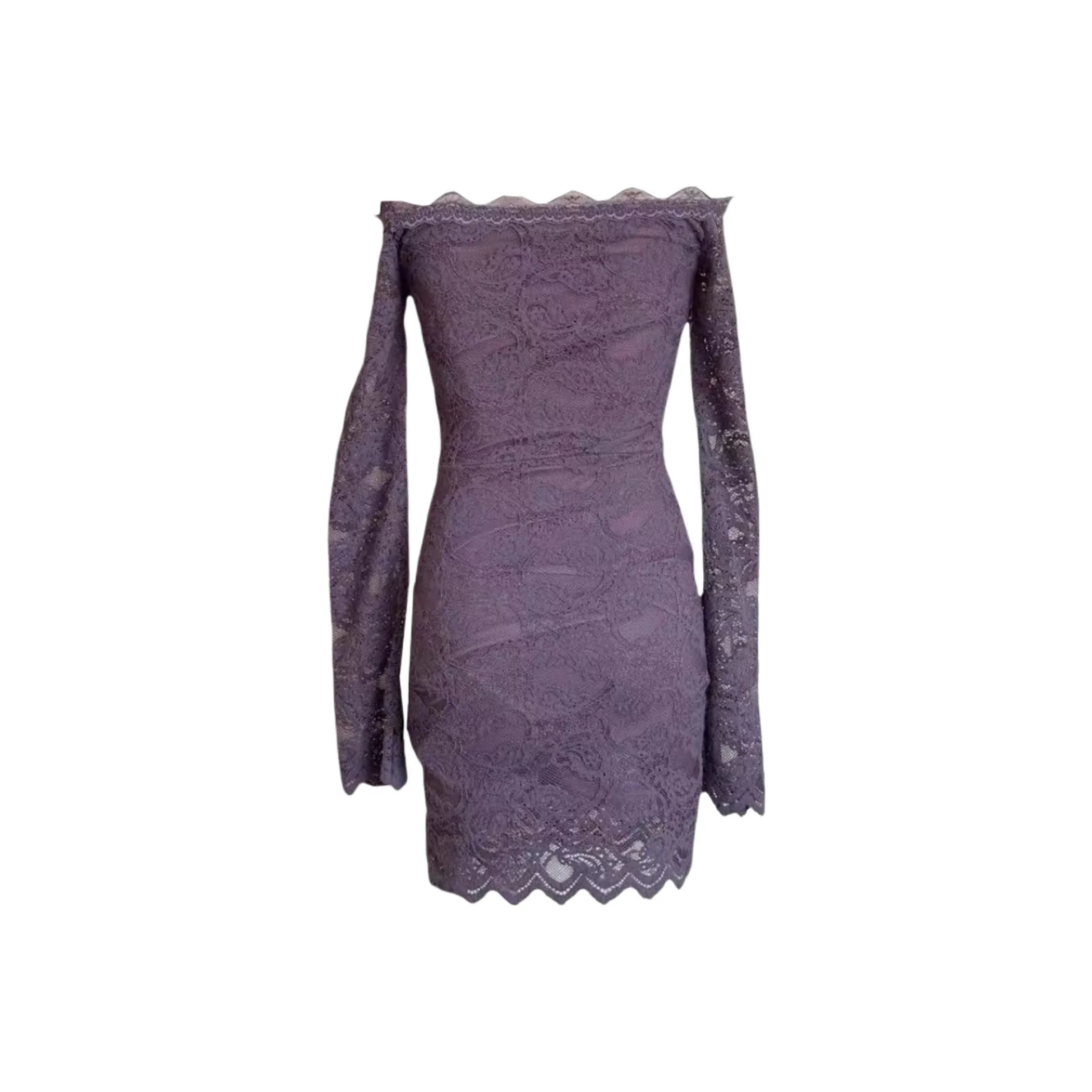 PLANE DRIFT Длинное платье с длинным рукавом женское фиолетовое