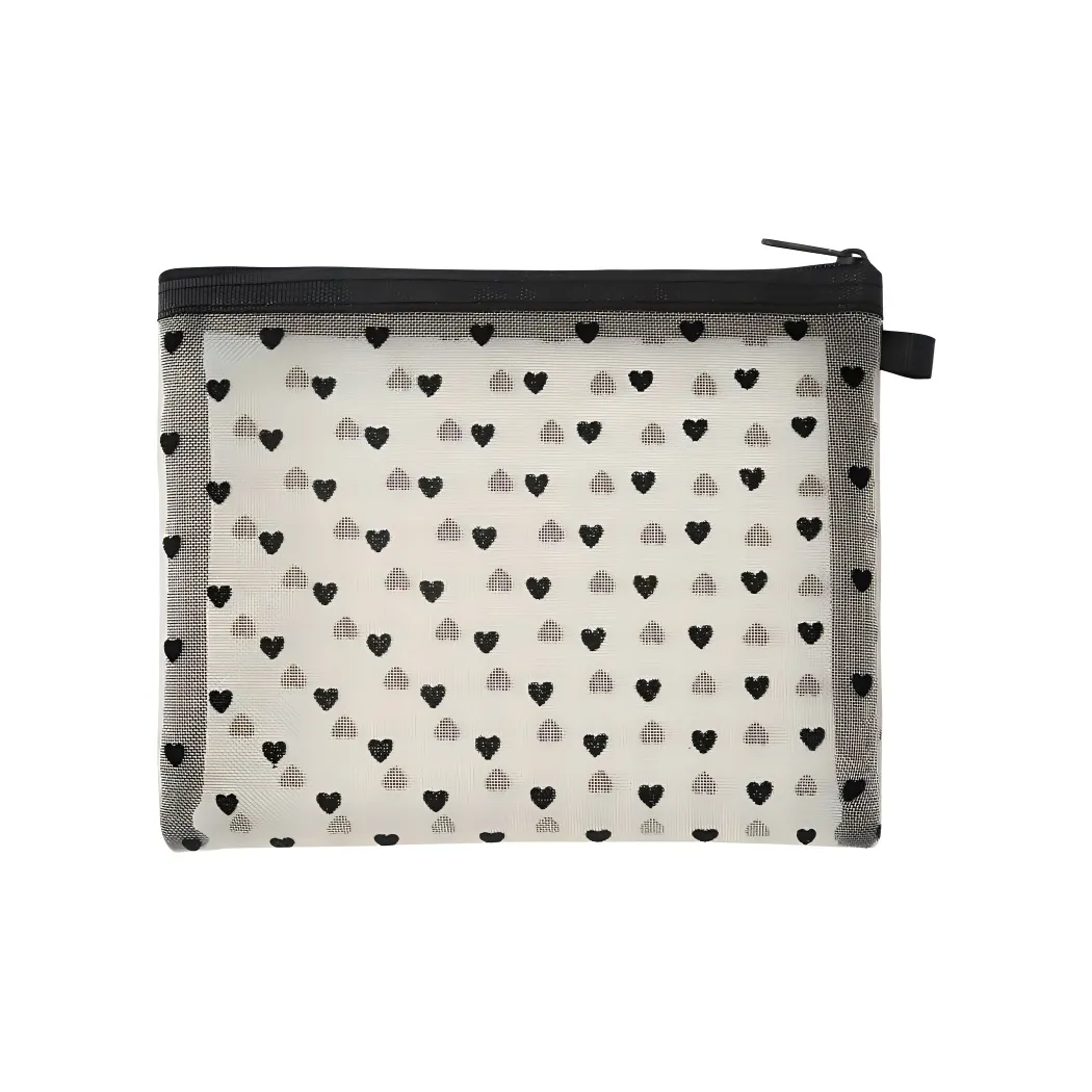 ZHENZI Fleece Heart Gauze Косметичка Мини-Сумка с Портативным Отделением для Хранения