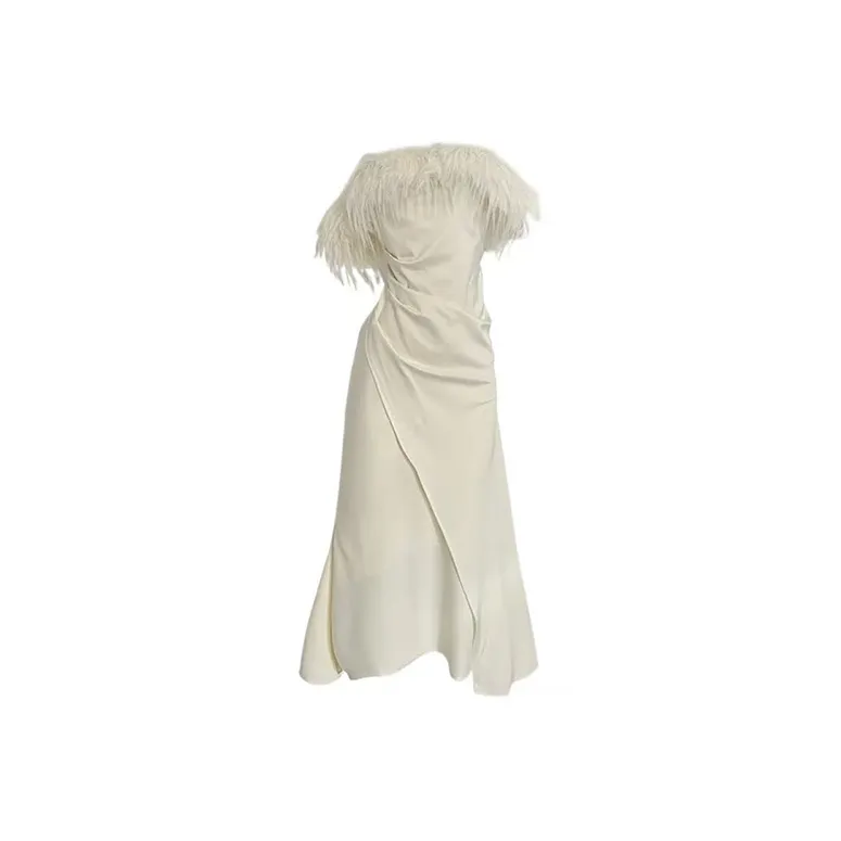 SECFLY OFFICIAL Без рукавов Платье Женское Абрикосовое