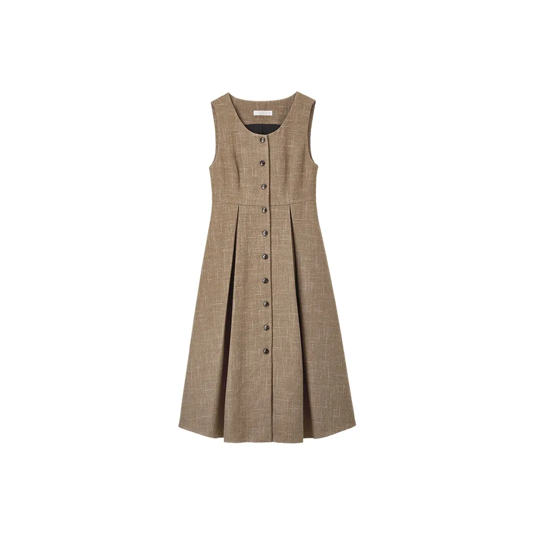 SENTUBILA Без рукавов Платье Женское Коричневое