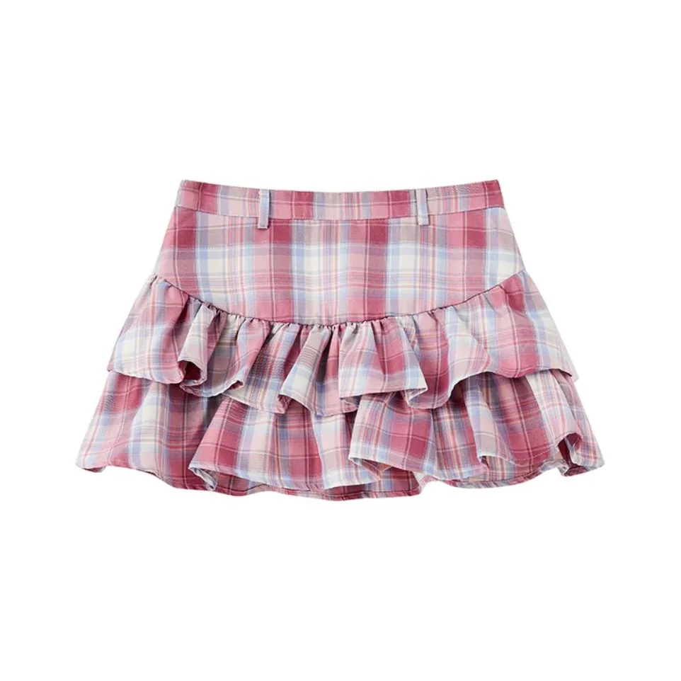 BETTERSAY Повседневные короткие юбки женские розово-фиолетовые