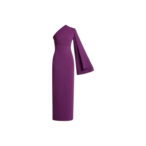 Solace London Фиолетовые Женские Длинные Платья с Рукавами