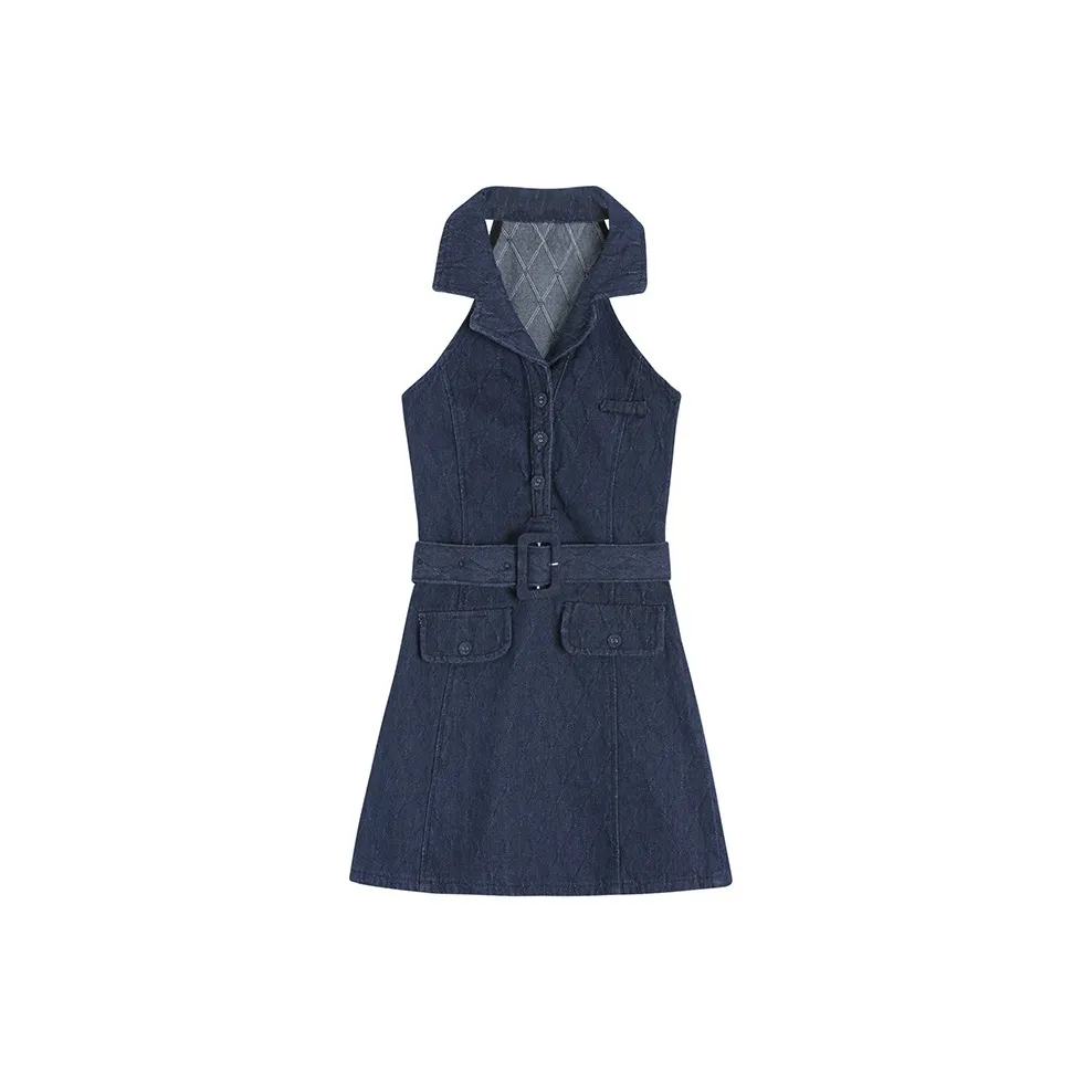 PLANE DRIFT Без рукавов Платье Женское Темно-синий