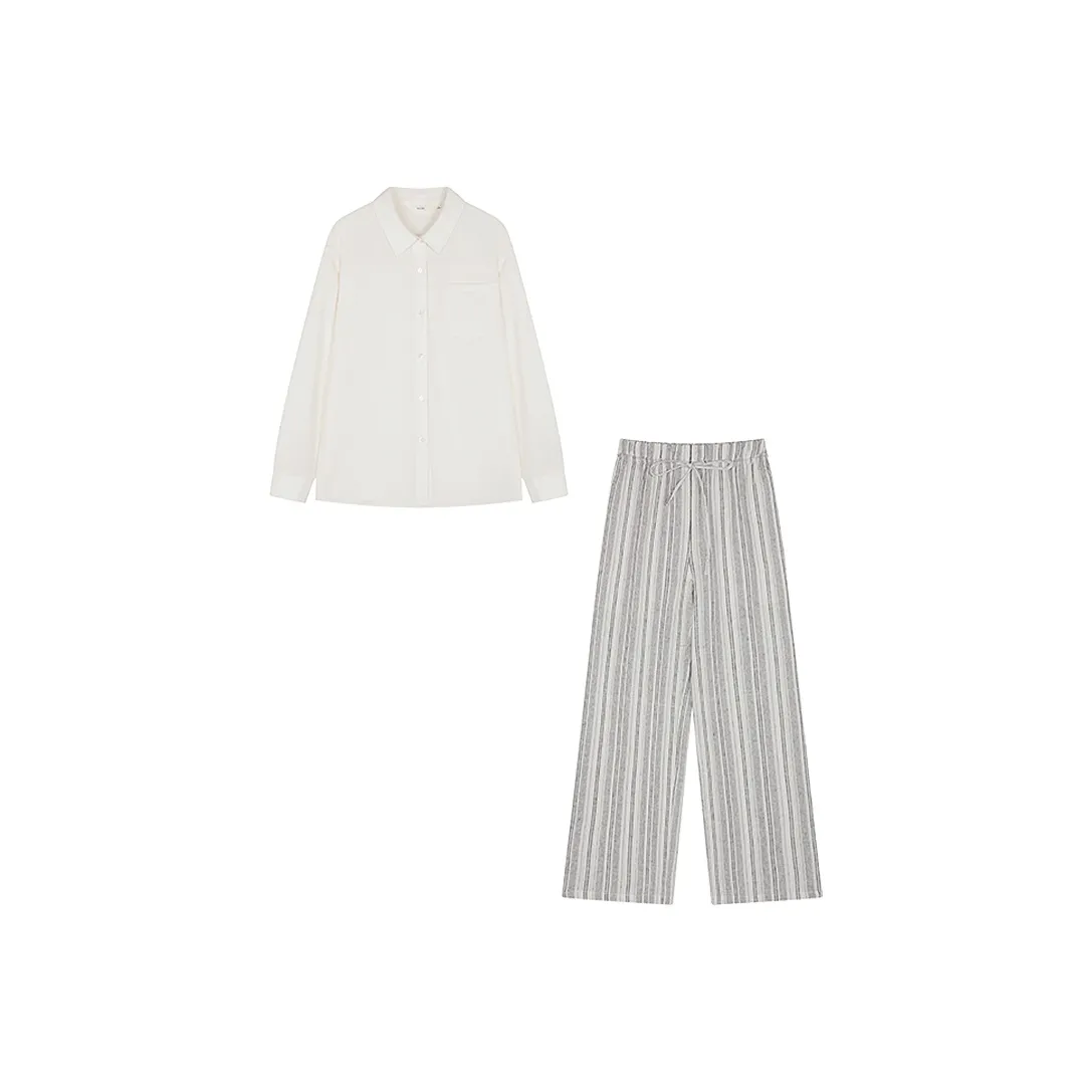 IHIMI Повседневный костюм женский цвет экрю полосы