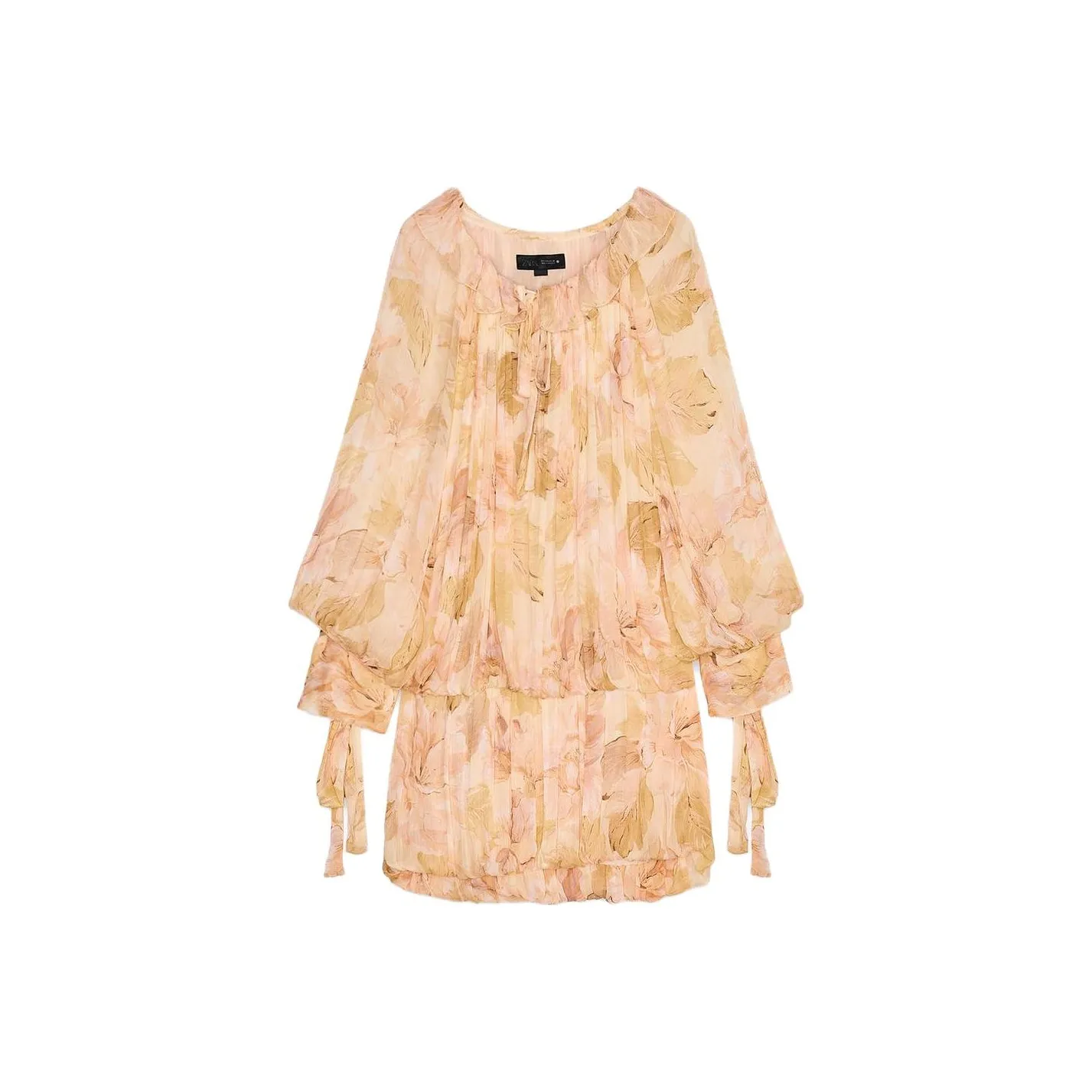 ZARA ZW Series Long Sleeved Dresses Women's Apricot