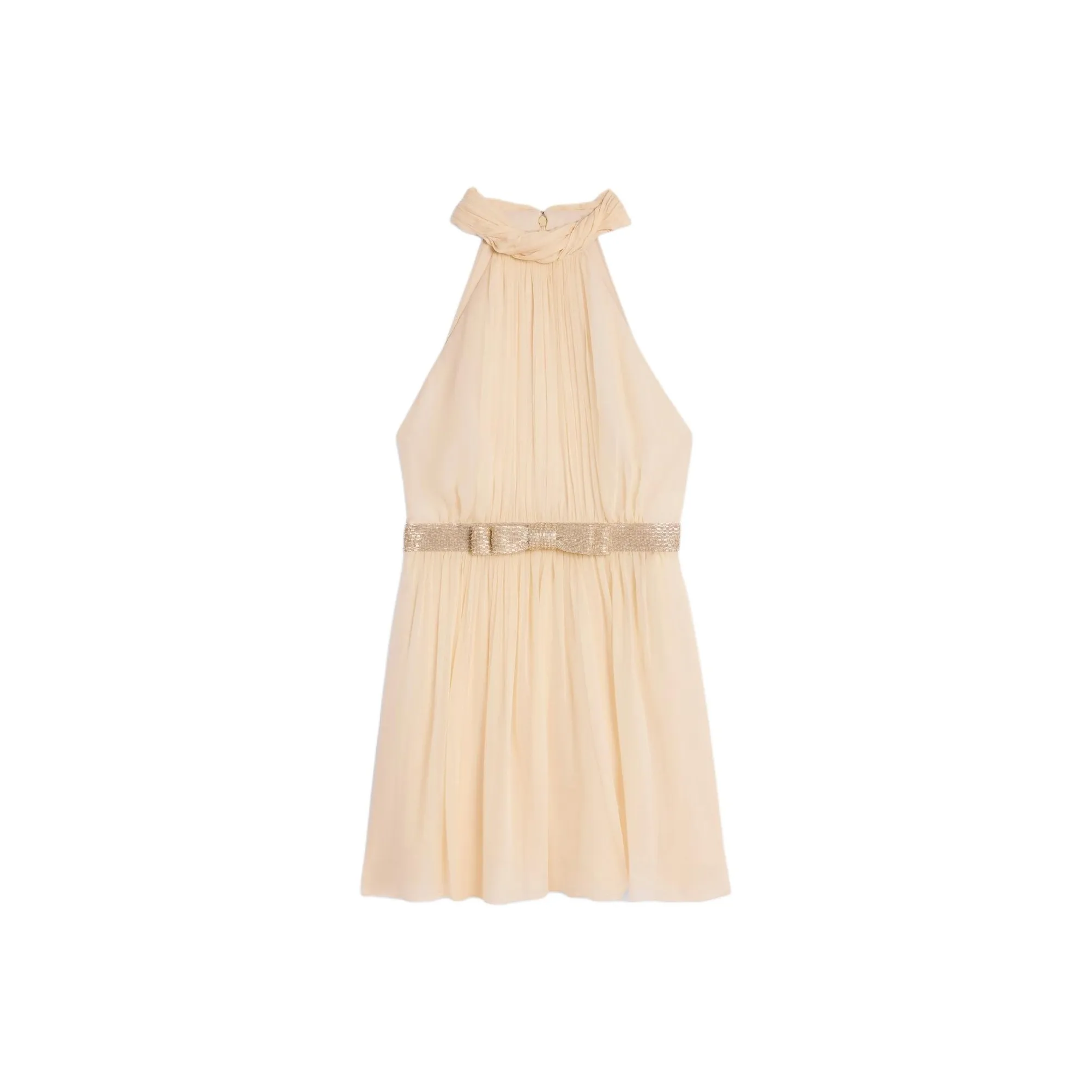 CELINE Sleeveless Dress Women's Cream Yellow