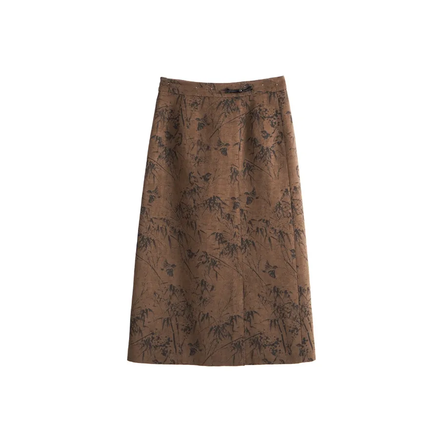 Olrain Casual Long Skirt Women's Mocha
