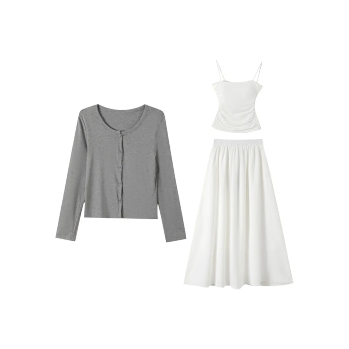 PAZZO Белая длинная юбка комплект из трех предметов модный комплект женский