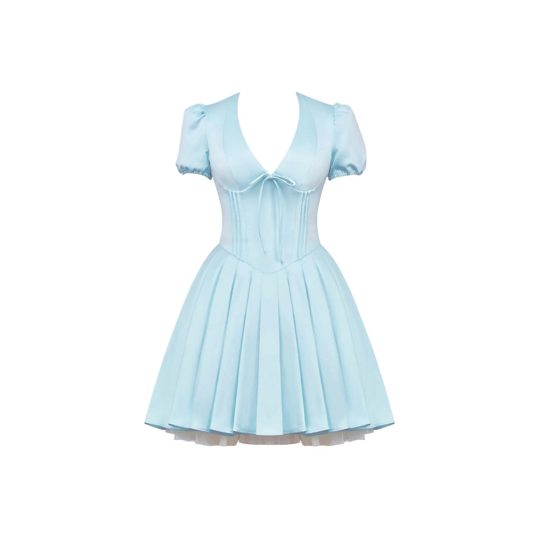 HOUSE OF CB Imani Короткий рукав Платье Женское Delicate Синий Светло-синий