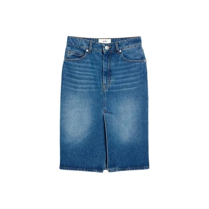AMIPARIS SS24 Джинсовые короткие юбки Женские Винтажный синий