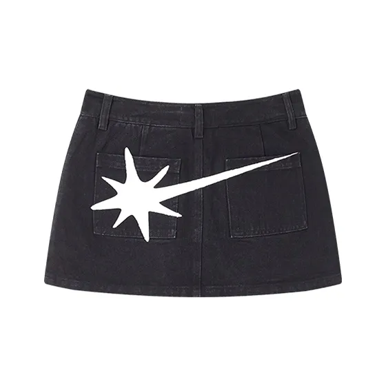 Starwalk Soldier Черная Женская Джинсовая Короткая Юбка