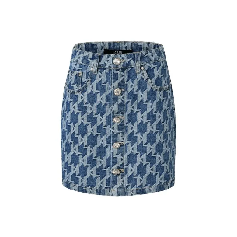Karl Lagerfeld Джинсовые короткие юбки Женские Джинсовый синий