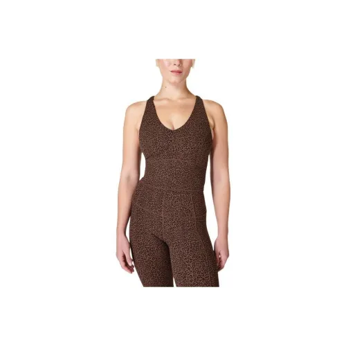Sweaty Betty Коричневый Леопардовый принт Женские Спортивные майки без рукавов