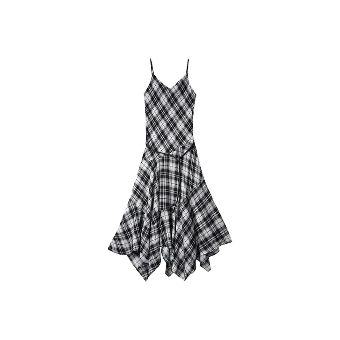 Платье с юбкой-плиссе женское черное и бежевое в клетку