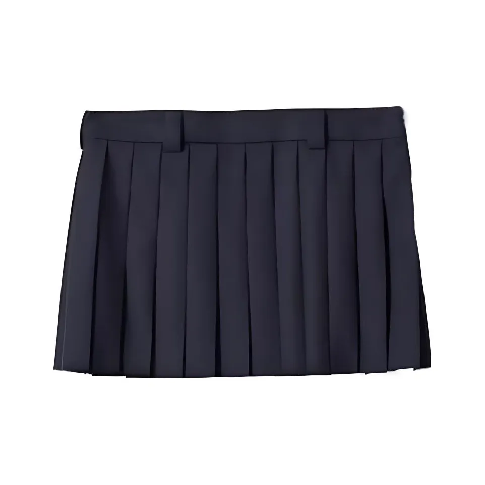 MIU MIU Logo Patch Pleated Mini Skirt