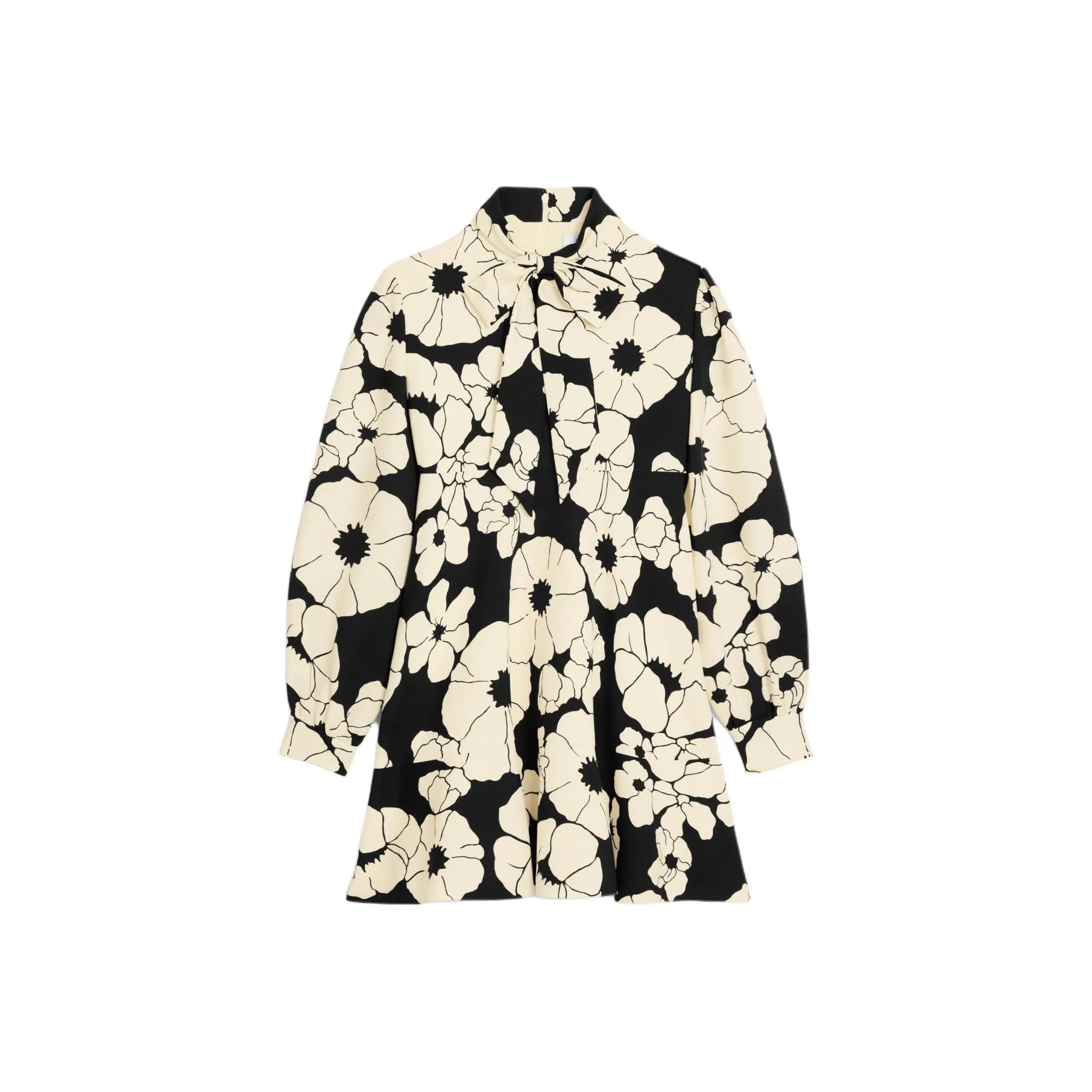 CELINE Skater Mini Dress In Wool Organza