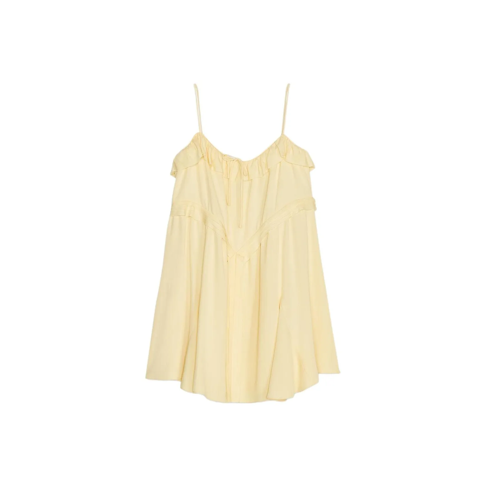 ZARA ZW Series Slip Платье Женское Светло-Желтое