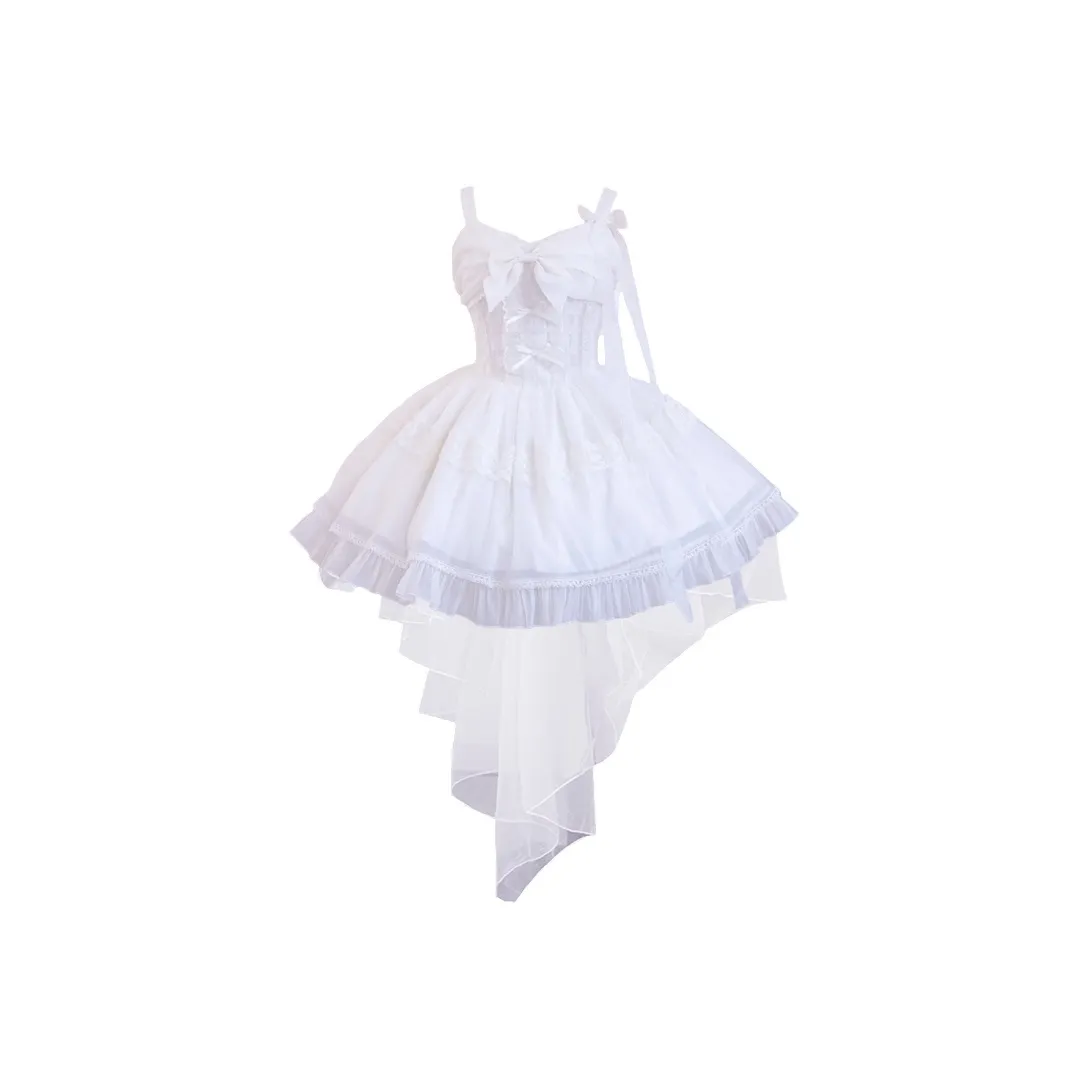 Leopard Kitten Slip Платье Женское Белое