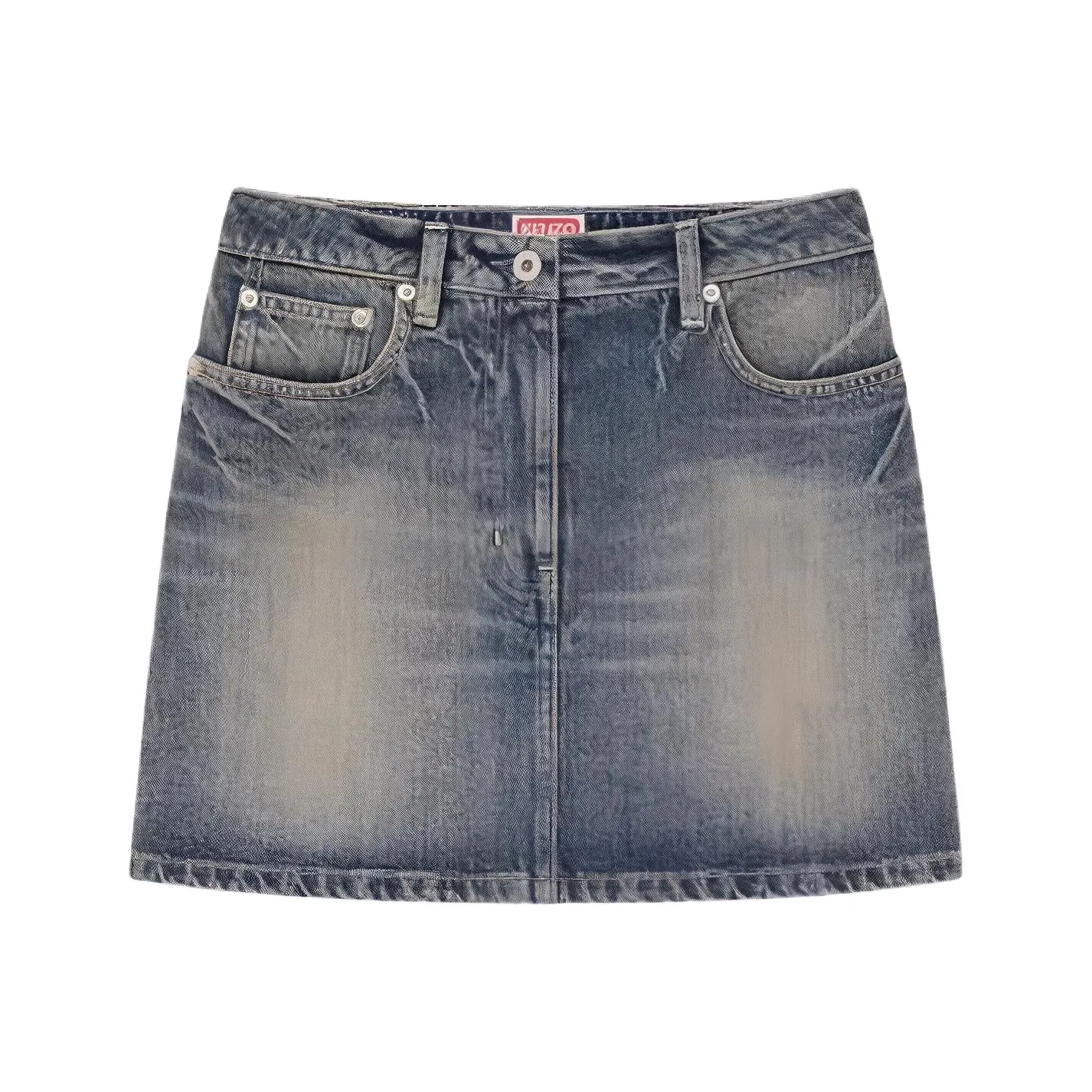 KENZO Джинсовые короткие юбки Женские Грязно-синий