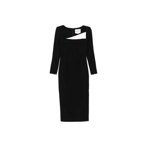 ROLAND MOURET Black Женские Длинные Платья с Рукавами
