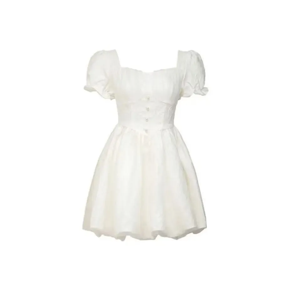 Incolore Short Sleeved Dresses Women's White