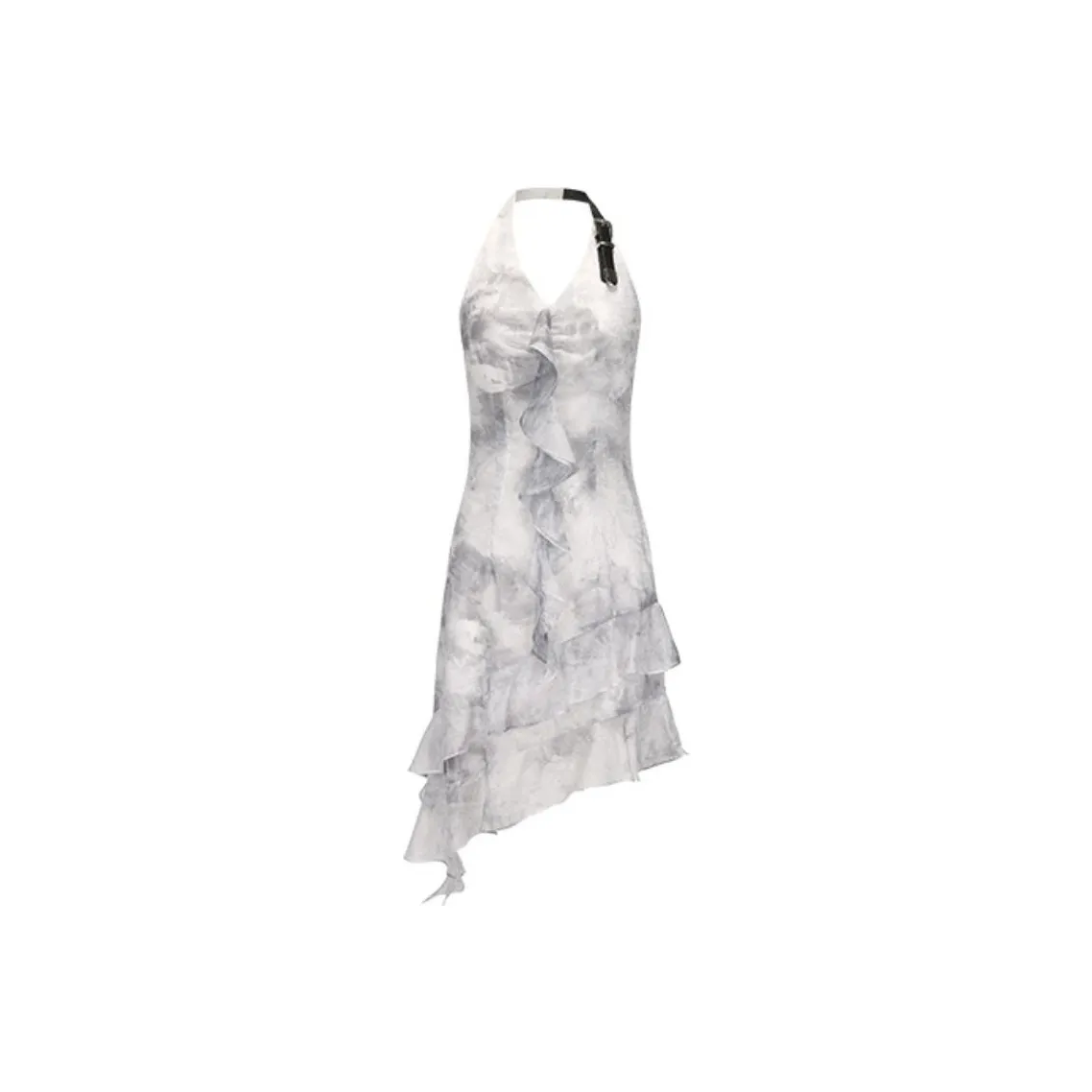 GIMING Платье-комбинация Женское Черное с Белыми цветами