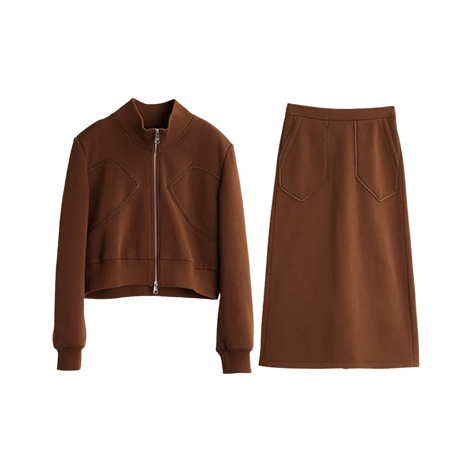 Elle Коричневый Женские Комплекты с юбкой