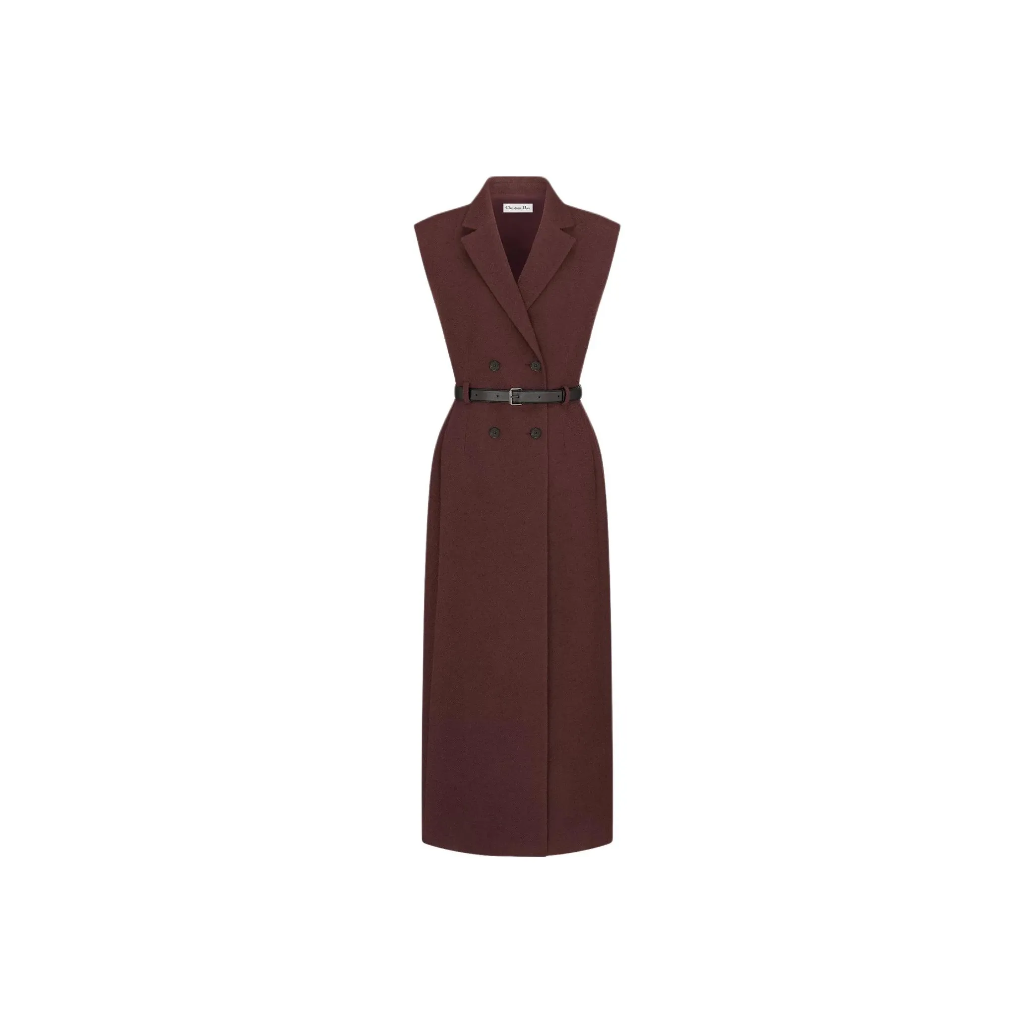 DIOR Sleeveless Dress Women's Burgundy