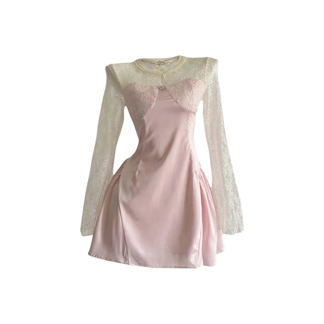 AFGGD Длинное платье с длинными рукавами женское розовое