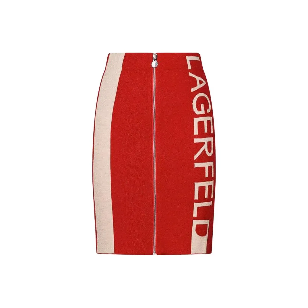 KARL LAGERFELD Повседневный Длинный Юбка Женские Красный