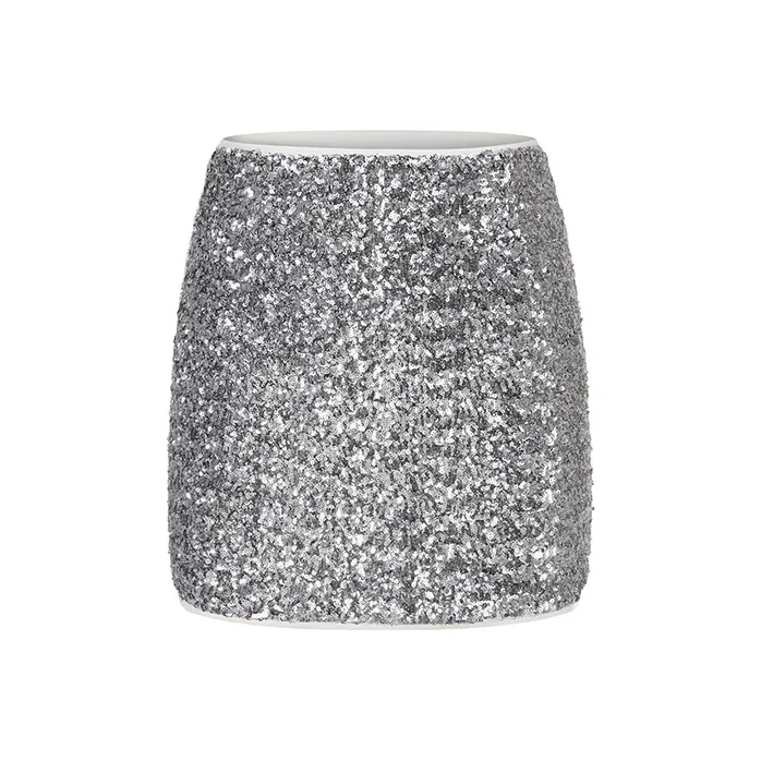 HERLIAN Повседневные короткие юбки Женские Серебряные