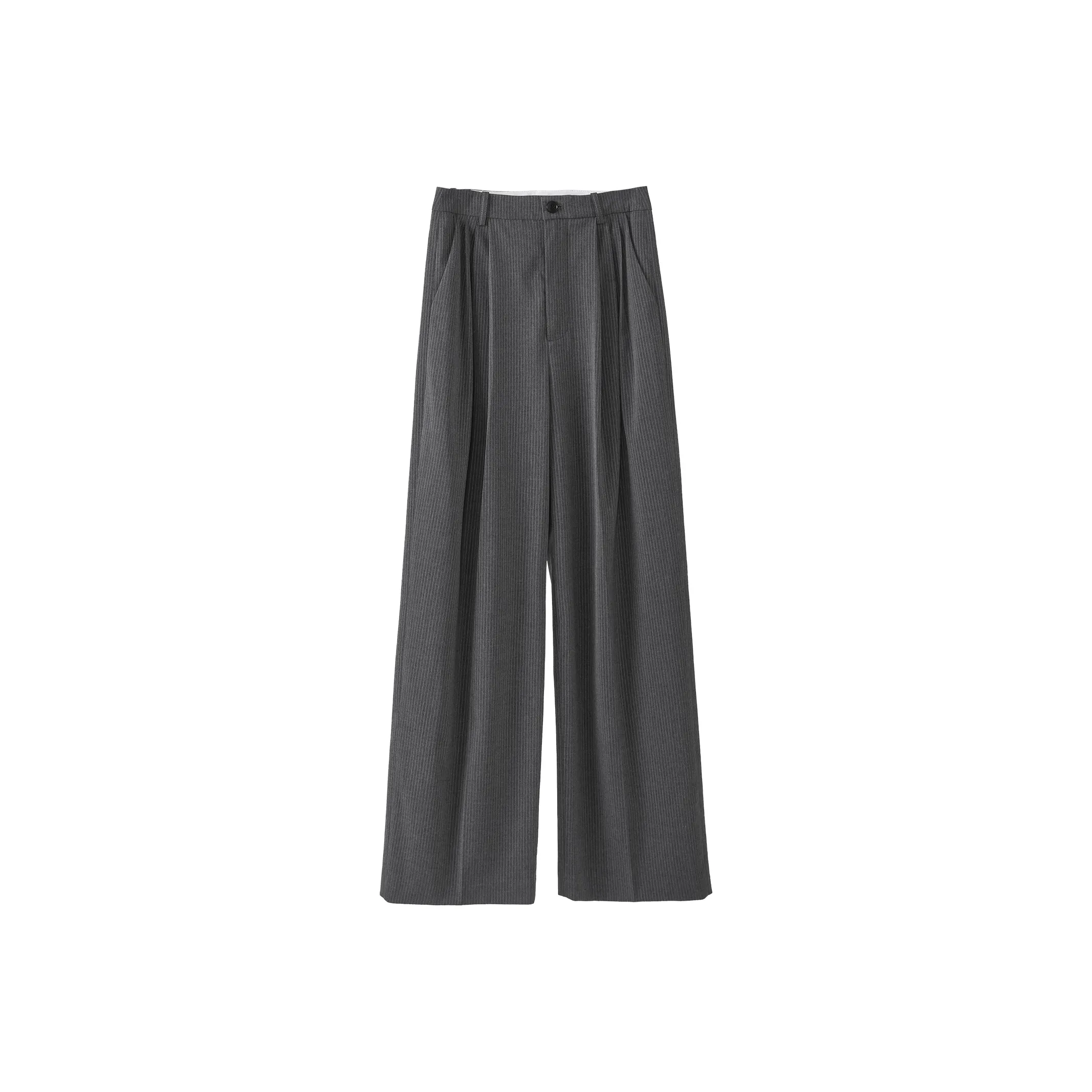 Fstudio Korean Style Petite Draping Commute Premium Versatile Suit Trouser Women's Gray
